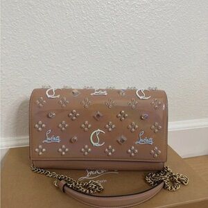 Christian Louboutin Brown Embellished Crossbody Bag